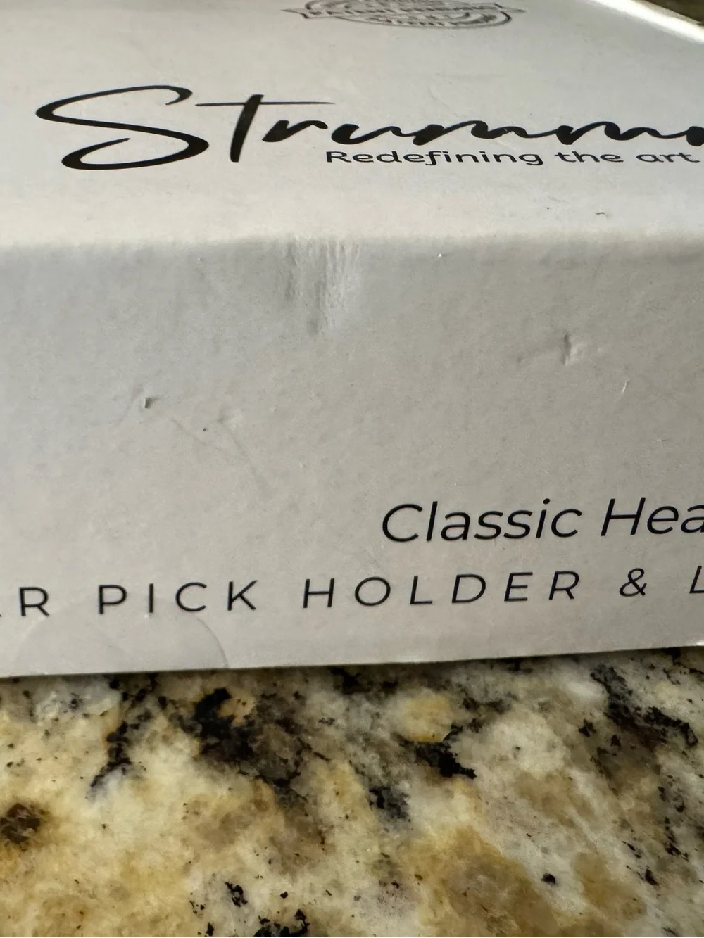 Classic Headstock Guitar Pick Holder & Light - White
